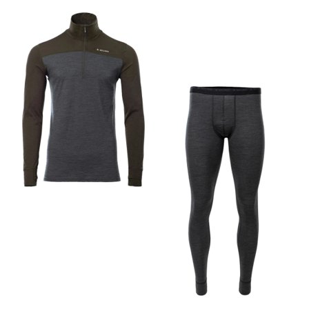 Aclima LightWool 180 Polo w/zip & Longs M's Tarmac/Marengo