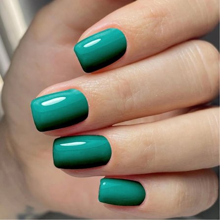 24 stk. falske negle, blanke, korte, tryk på negle, nem påføring, klæb-på-negle