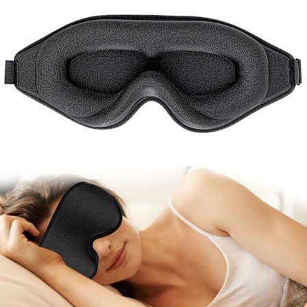 Silketryne, 3D Stereo Dyp Søvn Øyemaske Komfortabel Justerbar Søt Blokker Ute Lys Øyedekker for Mann og Kvinne Hele Natten Søvn