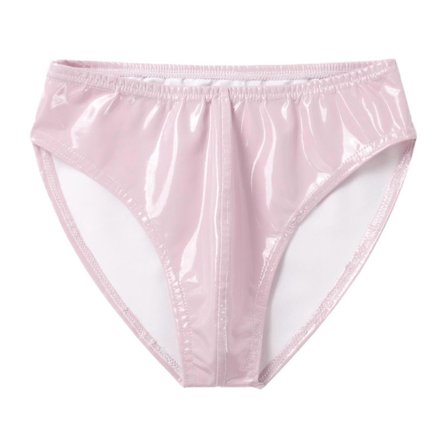 Miesten wet look -alushousut joustavalla vyötärönauhalla ja kiiltonahalla