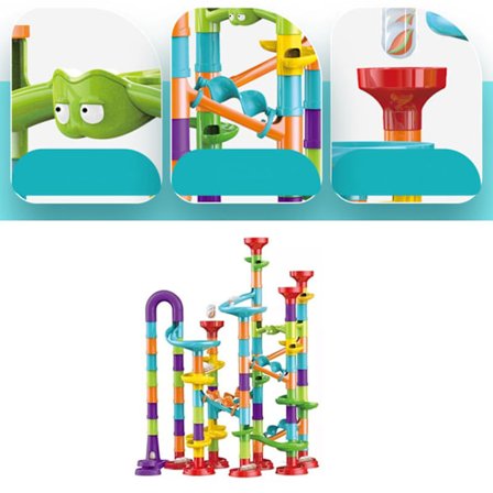 113 stk. Baneblokker Leke Sett Forbedre Finmotorikk DIY Kule Labyrint Baneblokker Leke