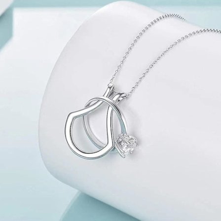Silver Ring Holder Keeper Necklace Pendant Jewelry For Women Wife Girlfriend--gold 3-()