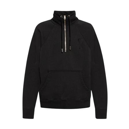 Ami Paris, Sweatshirt with standing collar Zwart, Heren, Maat:S,Katoen