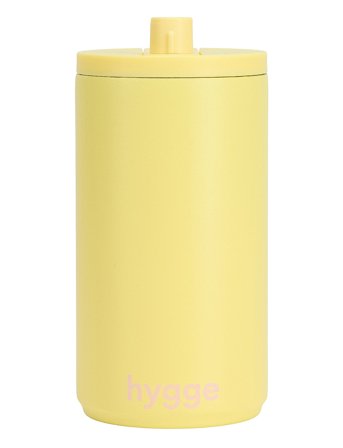 Travel Mug Yellow Design Letters