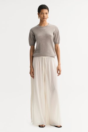 Soft Goat - Short sleeve crewneck - Kaschmirpullover für Damen - M - Greige