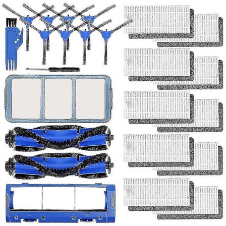 Udskiftningsrullebørste, Sidebørster, Filter, Støvsugertilbehør til Eufy Robovac