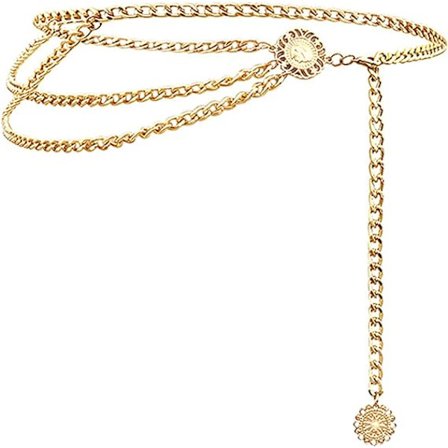 Multilags Metal Taljekæde Kjole Bælter Metal Bælte til Kvinder