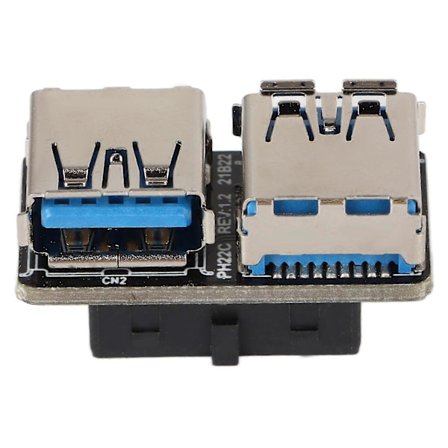 USB-sovitin 20-nastainen liitäntä kahteen USB3.0 USB3.1 -liitäntään, hyvä sähköinen johtavuus, liitäntämuunnin -YM