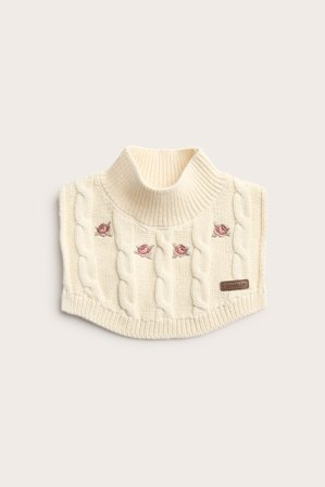 Newbie | Neulottu, ruususomisteinen kauluri | Vaaleanbeige