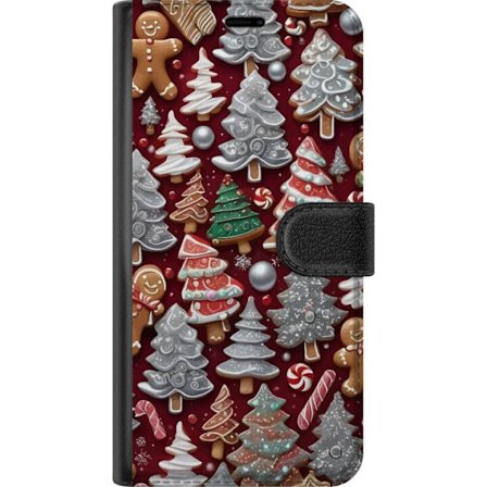 Kompatibelt Plånboksfodral till OnePlus OnePlus 13R Mysigt julmotiv med granar, godis och vinterfärger