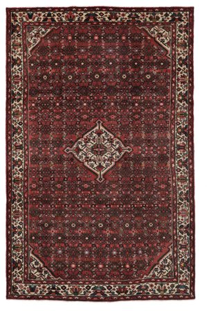 Hosseinabad Fine Teppe 208X325 Svart/Mørk Rød Ull, Persia