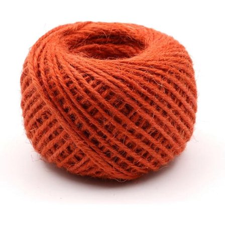 Orange jutegarn - 54 yards - 2 mm diameter - miljövänligt naturligt jute rep