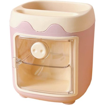 Pen Holder Cute Cosmetic Storage Stand Multifunctional Storage Container Kawaii Desktop Stationery Rack for Classroom Student Desk