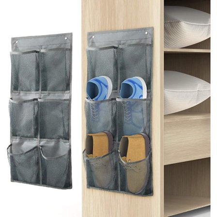 Væghængt Skohylde 2-pak/Kan Opbevare 6 Par Sneakers, med Selvklæbende Beslag, Skoholder Opbevaringsorganisator Hylde, Dørskohænger