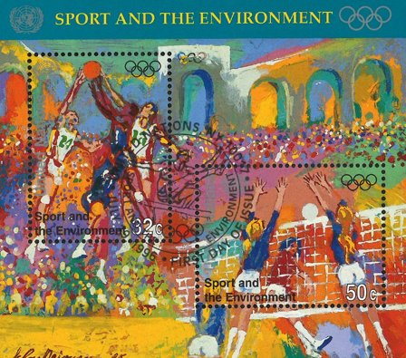 FN New York 1996 - Olympiske lege - Stemplet miniark