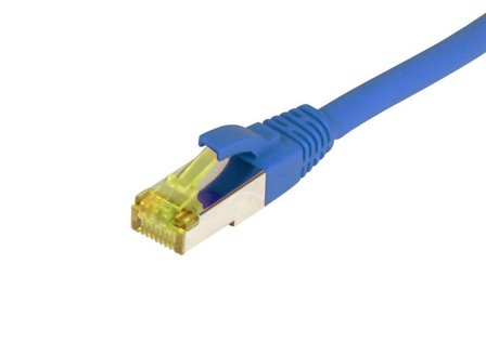 SYNERGY Patchkabel RJ45, CAT6A 500Mhz, 0,25m, blau, S-STP(S/FTP), TPE/LSZH(Ultraflex), AWG26, mit CAT7 Rohkabel, Synergy 21