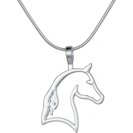 Modehalsband med häst huvudhänge, vintage etnisk stil, present