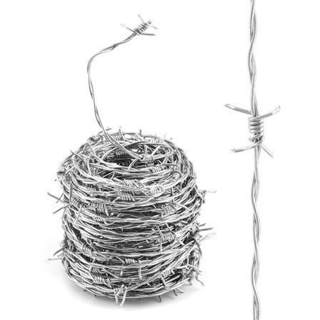 20 m galvanisert piggtråd – trådtykkelse 1,8 mm – for hagegjerde, klatrebeskyttelse og katteavskrekkende middel