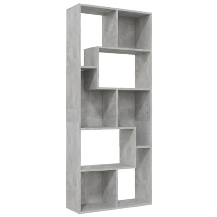 Vidaxl Bokhylla Betonggrå 67x24x161 Cm Konstruerat Trä Grå