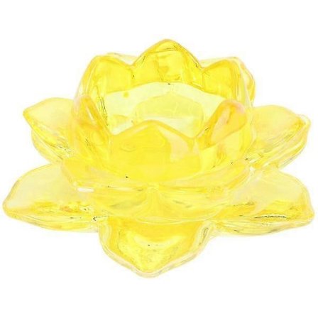 Fargerike Krystall Lotus Lysestaker Glass Blomster Lys Telysholder