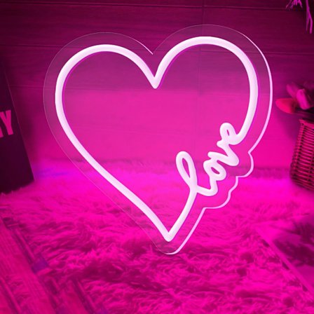Love Heart neon Skylt - Dimbar USB neonlampor för Vägg, Barnrum, Bröllopsfest Dekoration neonljus, Gåva till Flickvän, Alla hjärtans dag