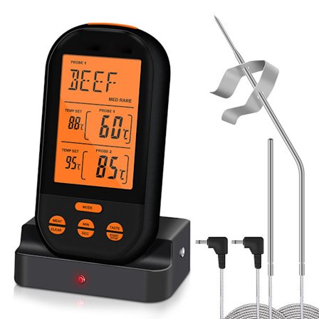 Trådlös digital termometer LCD BBQ Grill Kött Kök Ugn Mat Matlagningstermometer