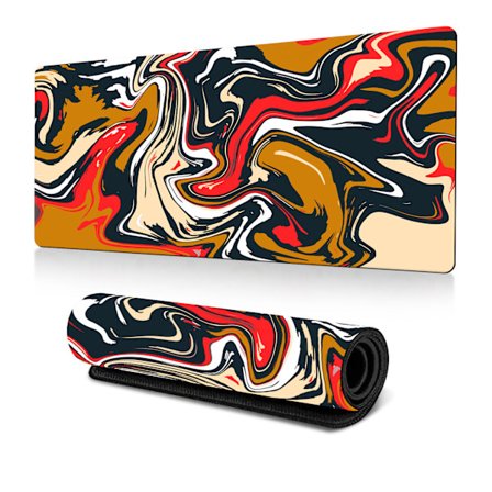 XXL Stor Gaming Musemåtte (Sort Topografisk, stil 5)