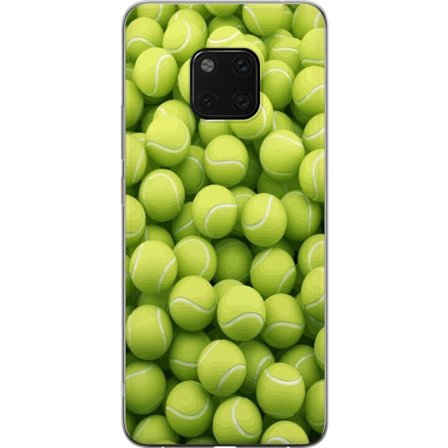 Yhteensopiva Puhelinkuori Huawei Huawei Mate 20 Pro Vihreiden tennispallojen kuvio korkealla tarkkuudella, urheilullinen motiivi toistettavalla tekstu