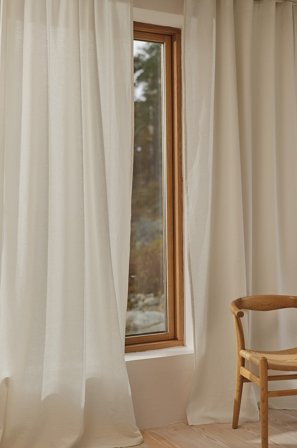 Jotex - Gardin Linblanding 2-pakke Naturhvit - MILLY - Kjøp Multifunksjonsgardiner hos Jotex