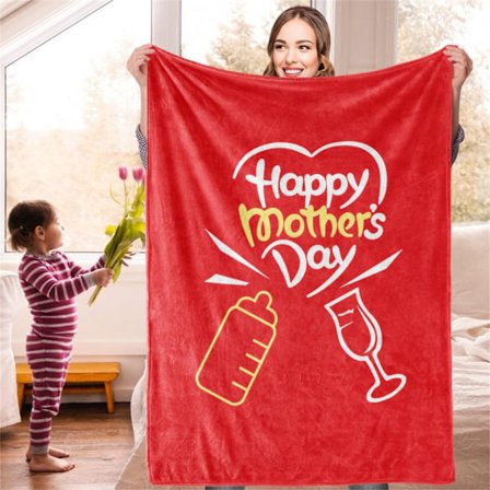 Åndbart blødt polyestertæppe, klar farve, tydeligt tryk, maskinvaskbart, mors dags gave, 140x200 cm