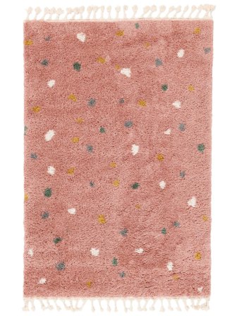 Tapete Infantil Shaggy Pequeno Confetti - Rosa 140X200 Em Estilo Moderno