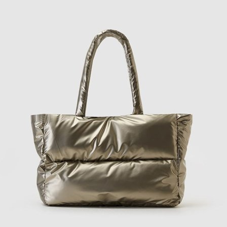 Puffer Tote Bag Quiltet Puffy Håndveske BRONSE
