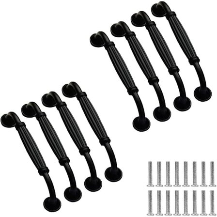 Fonepro 8 sorte skuffhåndtak, møbelhåndtak, skapdørhåndtak, laget av aluminiumslegering, 96 mm hullavstand, egnet for møbler