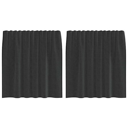 Gardiner i voile - vidaXL - 140x140 cm - Svart - 2 stycken - Halvtransparent - Polyester - Stångficka - Tvättbar