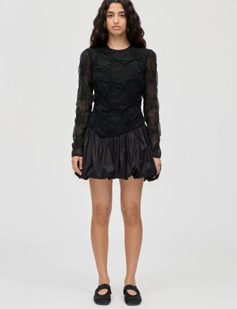 STINE GOYA 2449 Smocked Cotton Mix, Balloon Lo - Black - XS