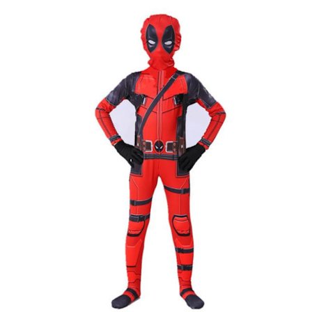 Kids Boys Deadpool Fancy Dress Party Jumpsuit Cosplay Kostym 110cm