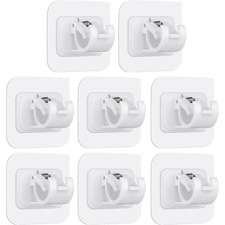 8 st Självhäftande Gardinstångsfäste Utan Borrning Draperikrok Hållare Fixeringsstång Hållare Gardinstång Väggfäste Handdukstång Krok Hem Badrum Kök H