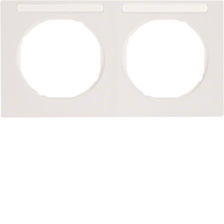 Hager 10122279 Täckram 2-fack, R.3 Berker Polarvit, Strömbrytare & vägguttag