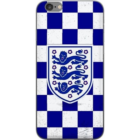 Kompatibelt Mobildeksel til Apple Apple iPhone 6 Plus Grafisk sjakkbrett-mønster i blått og hvitt med et klassisk heraldisk emblem, retroinspirert s