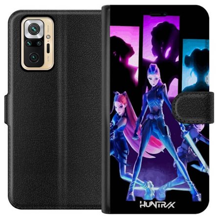 Kompatibelt Lommeboketui til Xiaomi Xiaomi Redmi Note 10 Pro Futuristisk jente gruppe illustrasjon med neonlys og sterke farger i sci-fi estetikk