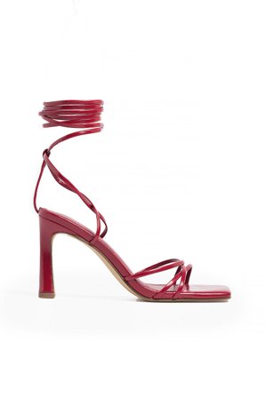 NA-KD Shoes Klackskor med band och fyrkantig tå - Högklackade skor - Röd - EU 39