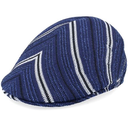 Kangol - Blå flatcap Keps - Diagonal Stripes 507 Navy Flat Cap @ Hatstore