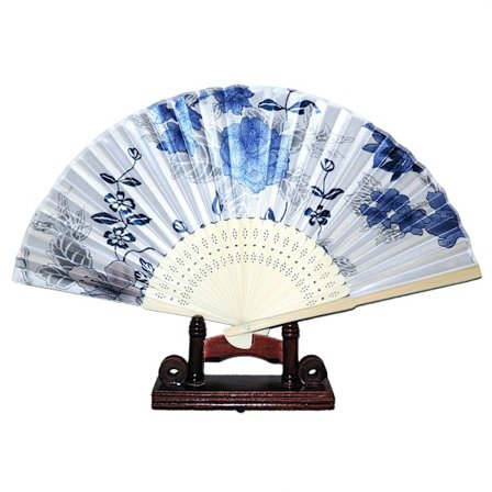 Fjedervifte - Blomster [Lys] - Hvid/blå