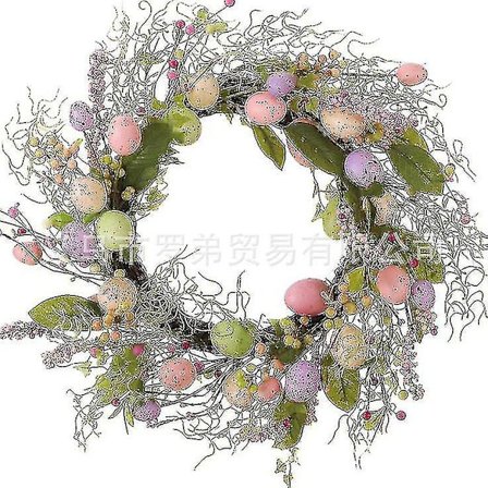 Påskehare vårkrans Kanin krans Inngangsdør vårdekorasjon Påskekrans Hengende kunstig blomsterkrans Kunst håndverk Feriedekorasjon Veggvin