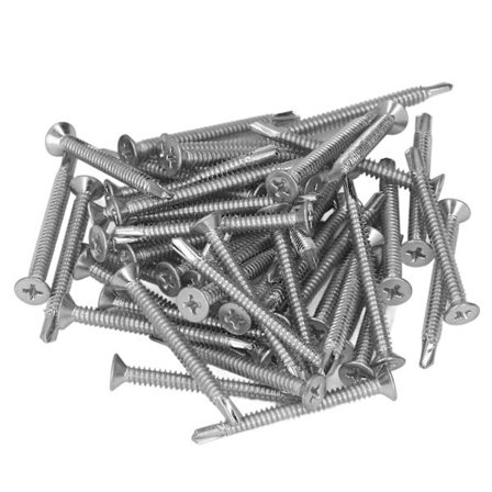 50 kpl itseporautuva ruuvi hiiliterästä sinkitty ristipääruuvi 4,8x50mm korjaukseen litteä kanta