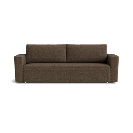 Izola 3-Sitzer-Schlafsofa, Stauraum, Modesto Braun, Modernes Design, Einfarbiges Muster, Bettfunktion, Bequeme Polsterung, 88cm Gesamthöhe