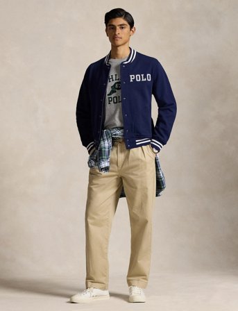 Polo Ralph Lauren Logo Fleece Baseball Jacket - Black - S