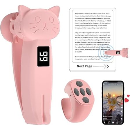 Sidevenderfjernkontroll for Kindle Paperwhite Oasis E-leser for iPad, Android (Rosa)