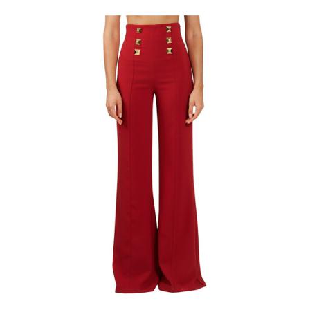 Elisabetta Franchi, Wide Trousers Rood, Dames, Maat:XS