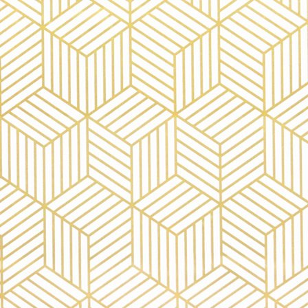 Gull heksagon geometriske striper selvklebende tapet selvklebende møbeltapet gull hvit 45x500cm julegaveinnpakning